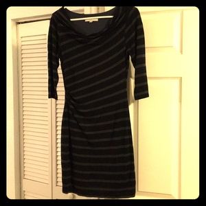 Black and gray striped dress
